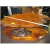 Image 1 : SLAB TOPPED COFFEE TABLE & A LG. WOODEN SLAB