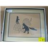 Image 2 : ORIGINAL INUIT ART BY CALVAK. THE IGLOO & THE WARRIOR - 13" x 10" (BOTH)