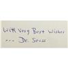 Image 2 : Dr. Seuss Signed: Cat in the Hat With TLS