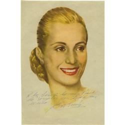 Eva Peron- Large Signed Color Portrait