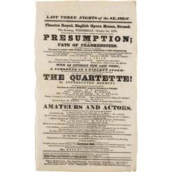 1828 Frankenstein Broadside
