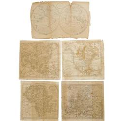 Five Maps Engraved by Amos Doolittle, Circa 1800