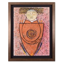 Gaylord Soli, Framed Original Mixed Media Acrylic Painting, Hand Signed with Cer