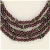 Image 4 : .950 Sterling Silver 17" Strung Multi Strand 230 Garnet Bead Necklace