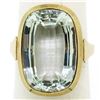 Image 3 : Antique 14kt Yellow Gold 8.57 ctw GIA Certified Oval Aquamarine Solitaire Ring