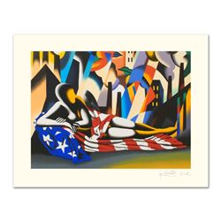 Mark Kostabi, "America" Limited Edition Serigraph, Numbered and Hand Signed with
