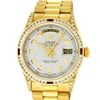 Image 1 : Rolex Mens 18K Yellow Silver Diamond Lugs President Wristwatch With Rolex Box &
