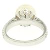 Image 7 : 14k White Gold 10.6mm Akoya Pearl Ring w/ 0.54 ctw F VS Round Diamond Accents