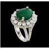 Image 4 : 4.70 ctw Emerald and Diamond Ring - 14KT White Gold