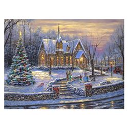 Robert Finale, "Church Bells Of Xmas" Hand Signed, Artist Embellished Limited Ed