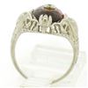 Image 4 : Antique Art Deco 14kt White Gold 3.06 ctw Citrine and Diamond Filigree Ring