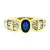 Image 1 : Trevi 18kt Yellow Gold 1.90 ctw Oval Sapphire & Baguette Diamond Ring