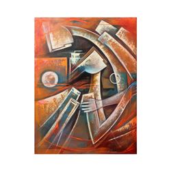 Juan Cotrino, "Mother and Child" Original Mixed Media Acrylic on Canvas, Hand Si