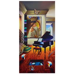 Ferjo, "Harvest Lady" Original Painting on Canvas, Hand Signed with Letter of Au