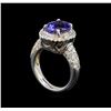 Image 4 : 14KT White Gold 3.37 ctw Tanzanite and Diamond Ring