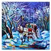 Image 1 : Yana Rafael, "Touring Central Park" Hand Signed Original Painting on Canvas with