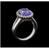 Image 4 : 3.54 ctw Tanzanite and Diamond Ring - 14KT White Gold
