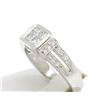 Image 4 : Modern 18k White Gold Princess & Pave Diamond Band Ring in Invisible Setting