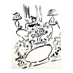 Wayne Ensrud "Bouquets at Chateau Prieure-Lichine" Pen & Ink Original Artwork; H