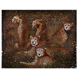Vera V. Goncharenko, "Leopards" Hand Signed Limited Edition Giclee on Canvas wit