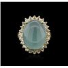 Image 2 : 14KT Yellow Gold 13.35 ctw Aquamarine and Diamond Ring