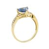 Image 4 : 1.23 ctw Aquamarine and Diamond Ring - 14KT Yellow Gold
