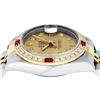Image 4 : Rolex Ladies 2 Tone 18K YG/SS Quickset Champagne Diamond & Ruby Oyster Perpetual