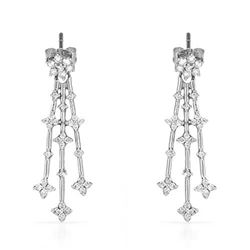 14k White Gold 0.50 ctw Diamond Earrings, (I1-I2/G-H)