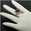 Image 6 : 14K Two Tone Gold 11.60 ctw Cabochon Star Ruby & Champagne Diamond Cocktail Ring
