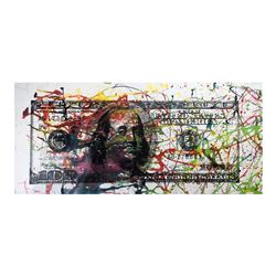 Steve Kaufman (1960-2010), "100 Dollar New Ben Bill (State 2)" Hand Signed and N