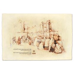 Brachi Horen - "Hakotel" Hand-Embellished Mixed Media with Goldleaf, Hand Signed