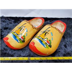Traditional Dutch wood clogs, 10 inches heel to toe