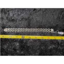 Sterling silver Charm bracelet, double link, 7”