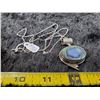 Image 1 : Sterling Abalone pendant on a 24” silver tone chain