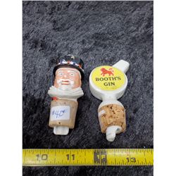 Porcelain drink dispensers, Booth’s and Beefeater Gin (2)