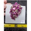 Image 1 : 90. Purple and pink rhinestone broach 3”x2”