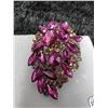 Image 2 : 90. Purple and pink rhinestone broach 3”x2”