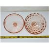 Image 3 : 98. Pink depression glass butter lids, “Windsor” and “Cherry Blossom”