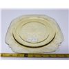 Image 1 : 99. Amber depression glass plate, “Madrid”, 9”