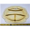Image 1 : 104. Amber depression glass chop plate, “Madrid”, 10 1?2”