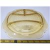 Image 2 : 104. Amber depression glass chop plate, “Madrid”, 10 1?2”