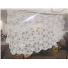 Image 1 : 118. White oval crocheted tablecloth, 8 feet x 4 feet