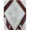 Image 2 : 123. Stained glass window panel, diamond shape, wild rose