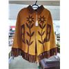 Image 1 : 128. Leather fringed poncho, made in Mexico, women’s medium size