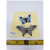 Image 1 : 131. Butterfly broaches with rhinestones (2)