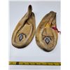 Image 1 : 177. Pair of men’s double soled moose hide slippers, 111?2” heel to toe