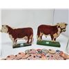 Image 6 : 186. Lot of wood Hereford cows, and 3 milk bottles with lids