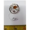 Image 1 : 201. Sterling silver Scottish Thistle broach, citrine stone