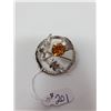 Image 2 : 201. Sterling silver Scottish Thistle broach, citrine stone