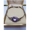 Image 2 : 212. Sterling silver designer bracelet with amethyst stone